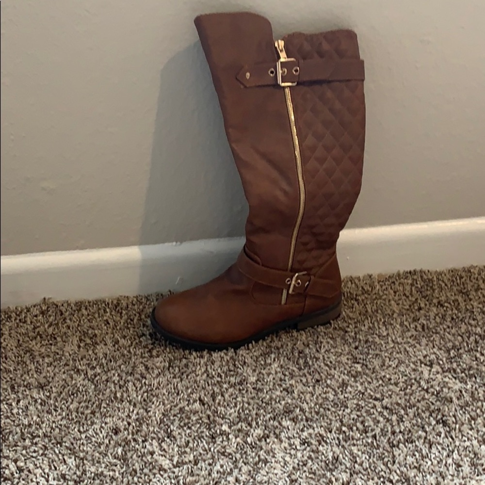 Brown riding boots